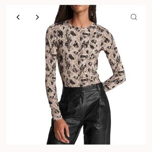 Rag and Bone. NWT Snake Print long sleeve top in Black and Cream.